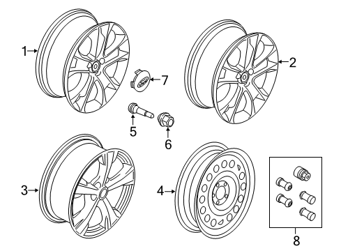 2014 Ford Escape Wheels & Trim Diagram