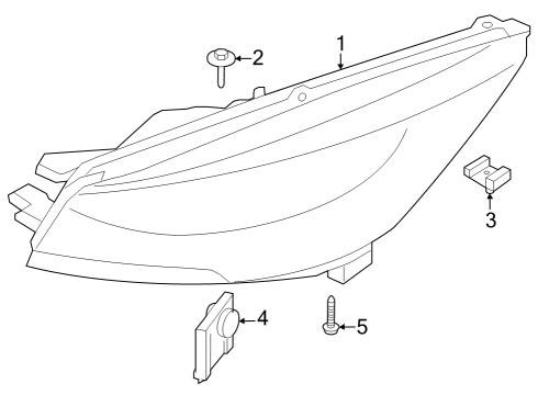 2023 Ford Escape Headlamp Components Diagram