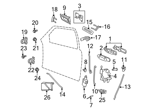 2007 Ford Crown Victoria Handle Assy - Door - Outer Diagram for 6W7Z-5422404-B