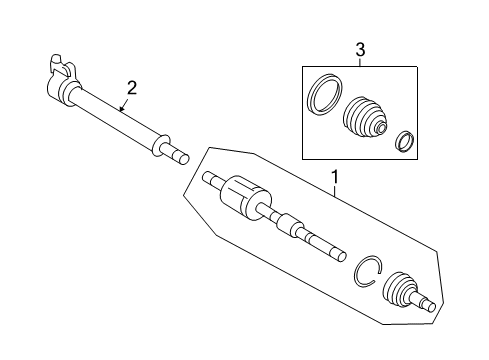 2007 Lincoln MKX Drive Axles - Front Diagram