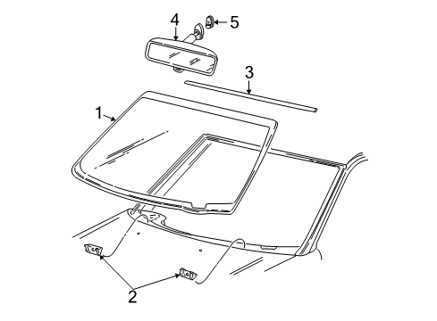 1999 Ford Expedition Windshield Glass Diagram