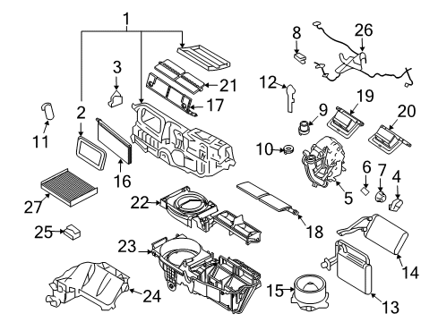 2012 Ford Fusion A/C Evaporator Components Diagram