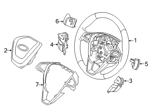 2024 Ford Edge Steering Wheel & Trim Diagram