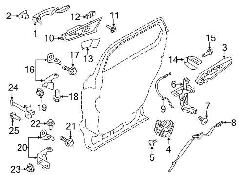 2023 Lincoln Nautilus Handle Assembly - Door - Inner Diagram for HA1Z-5822601-CB