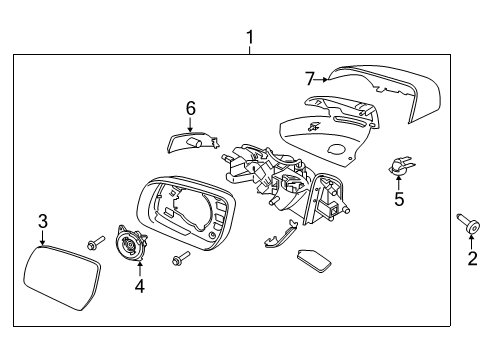 2020 Ford Ranger GLASS ASY - REAR VIEW OUTER MI Diagram for KB3Z-17K707-B