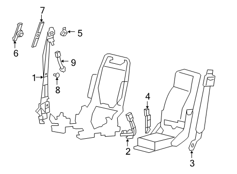 2006 Ford F-150 Cover - Seat Belt - Upper Diagram for 4L3Z-1660262-AAA