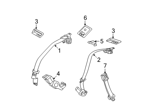 2010 Ford Fusion Seat Belt Assembly Diagram for 6E5Z-54611B68-AB