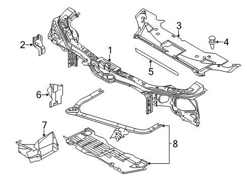 2014 Ford Mustang Radiator Support Diagram