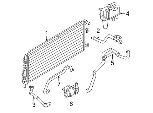 2007 Ford Escape Radiator & Components Diagram