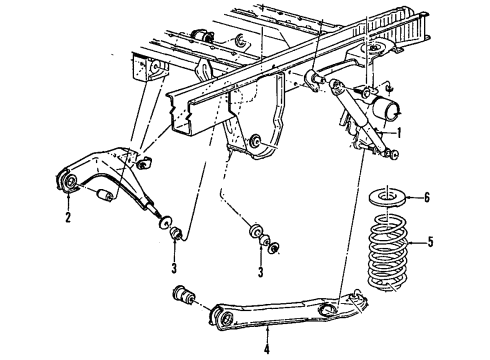 1989 Ford Aerostar Rear Suspension, Axle Housing, Control Arm Diagram 2 - Thumbnail