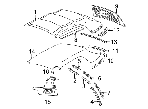 1999 Ford Mustang Window Assembly - Sliding Diagram for YR3Z-7652500-AAC