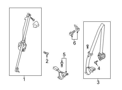 2023 Ford Ranger Rear Seat Belts Diagram