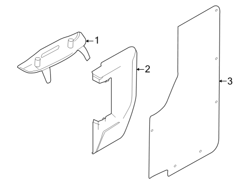 2023 Ford E-Transit Interior Trim - Side Door Diagram