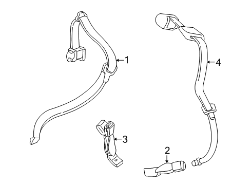 2002 Lincoln LS Belt And Buckle Assembly Diagram for 2W4Z-5460044-AAE