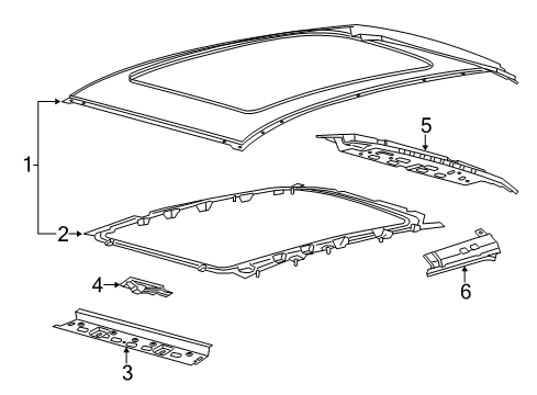 2015 Lincoln MKC Panel Assembly - Roof Diagram for EJ7Z-7850202-A