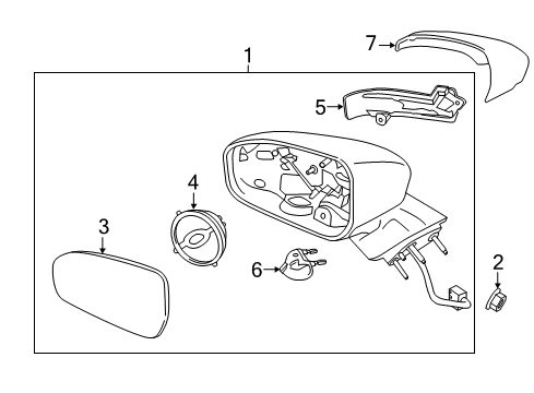 2014 Ford Fusion MIRROR ASY - REAR VIEW OUTER Diagram for JS7Z-17682-DB