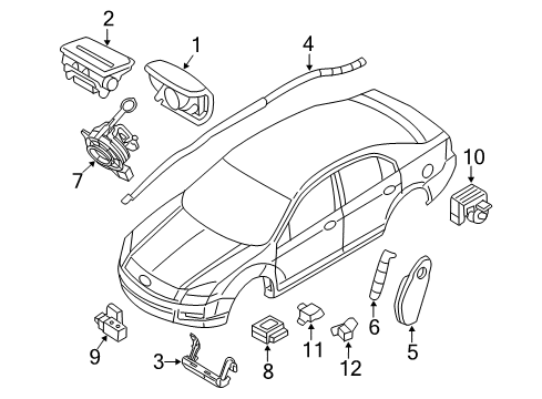 2012 Ford Fusion Air Bag Components Diagram