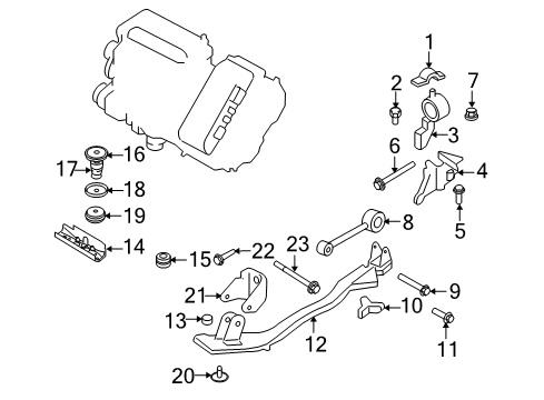 2009 Ford Escape Engine & Trans Mounting Diagram