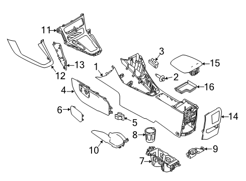 2017 Ford Focus Center Console Diagram