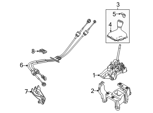 2012 Ford Focus Knob - Gear Change Lever Diagram for BV6Z-7213-C