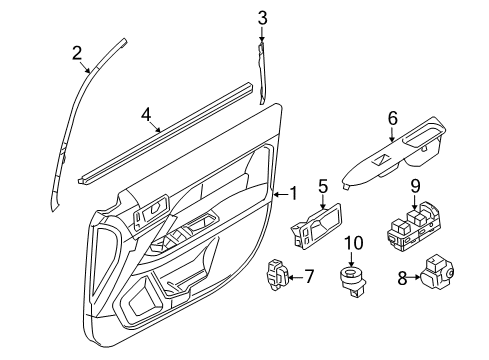 2007 Lincoln MKZ Panel Assembly - Door Trim Diagram for 7H6Z-5423943-AA