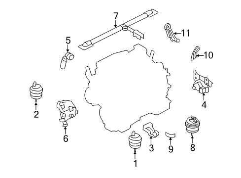 2005 Mercury Montego Engine & Trans Mounting Diagram