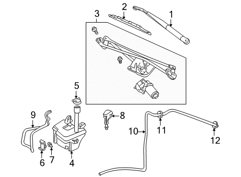 2004 Lincoln Aviator Motor Assembly - Wiper Diagram for 4C5Z-17508-AA