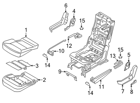 2020 Ford Explorer COVER ASY - REAR SEAT CUSHION Diagram for MB5Z-7863804-NB