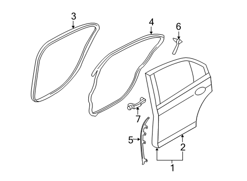 2010 Mercury Milan Rear Door, Body Diagram 2 - Thumbnail