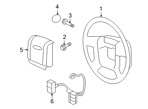 2008 Ford F-150 Switch Assembly - Steering Wheel Diagram for 4L3Z-9C888-AAJ