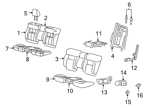 2007 Ford F-150 Seat Back Cover Assembly Diagram for 7L3Z-1564416-A