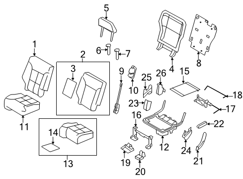 2012 Ford Edge Rear Seat Cushion Cover Assembly Diagram for CT4Z-7863804-EB