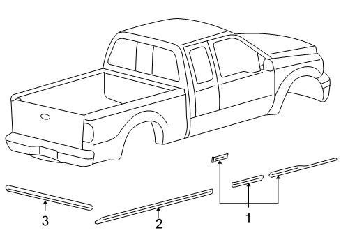 2008 Ford F-350 Super Duty Stripe Tape Diagram 1 - Thumbnail