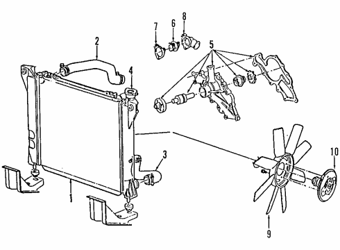 2001 Ford Explorer Cooling System, Radiator, Water Pump, Cooling Fan Diagram