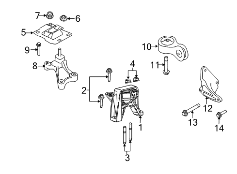 2010 Ford Focus Nut - Adjusting Screw Diagram for -W703457-S441