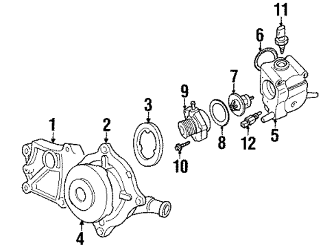 2000 Mercury Cougar Pump Assembly - Water Diagram for 6U2Z-8501-D