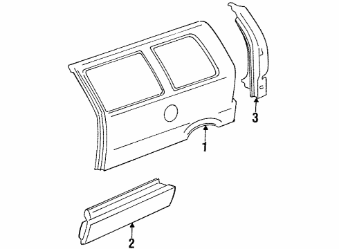 1986 Ford Aerostar Door Fuel Tank Filler Diagram for E69Z11405A26D