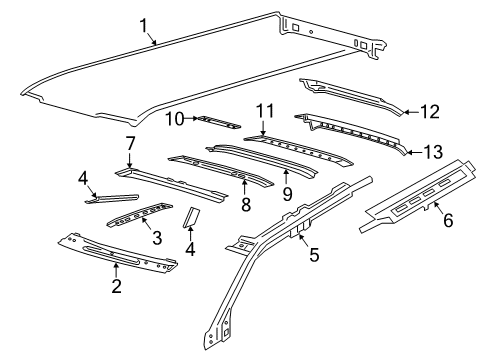 2024 Ford Expedition Roof & Components Diagram 1 - Thumbnail