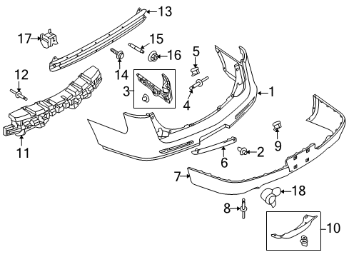 2019 Lincoln MKT Rear Bumper Diagram