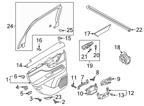 2023 Lincoln Corsair Interior Trim - Rear Door Diagram