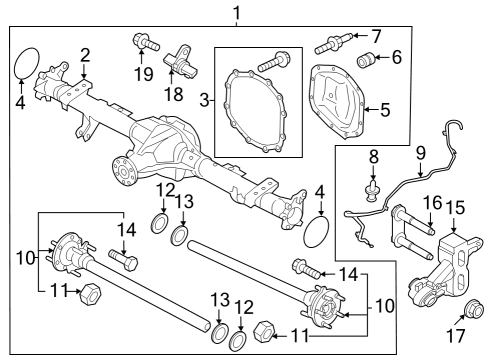 2022 Ford Bronco Axle Housing - Rear Diagram