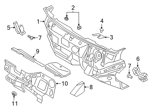 2021 Ford Escape Heat & Sound Insulators Diagram