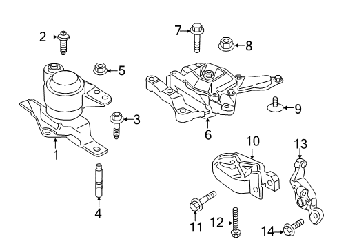 2014 Ford C-Max Engine & Trans Mounting Diagram