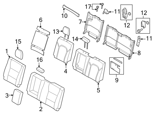 2023 Ford F-150 Lightning COVER ASY - REAR SEAT BACK Diagram for ML3Z-1666601-SD