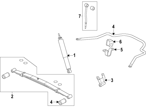 2019 Ford E-350 Super Duty Suspension Components, Stabilizer Bar Diagram