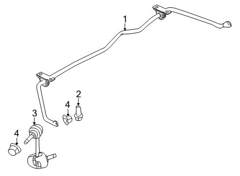 2019 Ford Police Interceptor Sedan Rear Suspension, Control Arm Diagram 1 - Thumbnail