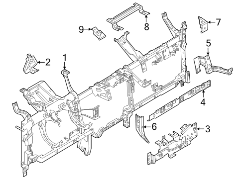 2023 Ford F-350 Super Duty Instrument Panel Components Diagram 3 - Thumbnail