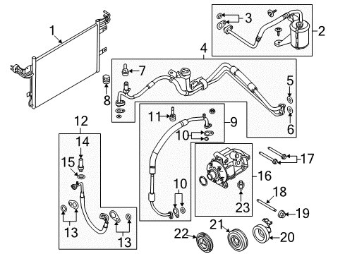 2011 Lincoln MKS A/C Condenser, Compressor & Lines Diagram 2 - Thumbnail