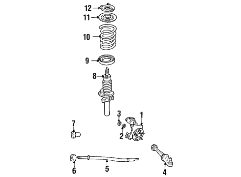 1995 Ford Windstar Front Suspension, Control Arm, Stabilizer Bar Diagram 1 - Thumbnail