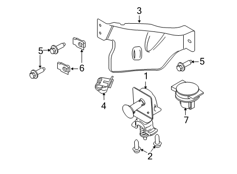 2007 Ford Explorer Sport Trac Lift Assembly - Cab Diagram for 7A2Z-1A480-AE